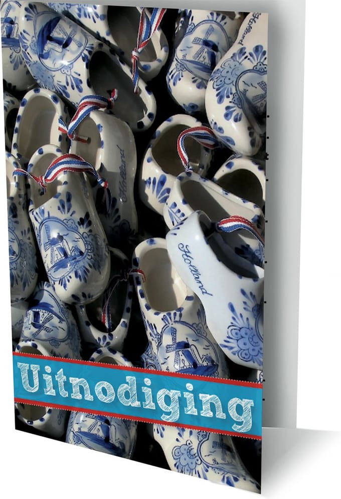 Holland - 6 Dubbele Uitnodigingen Met Envelop – Klompen