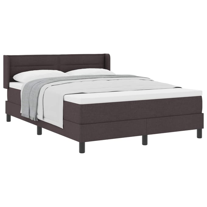 vidaXL - Boxspring - bed - met - hoofdeinde - Donkerbruin - 200 - x - 140 - cm - Stof