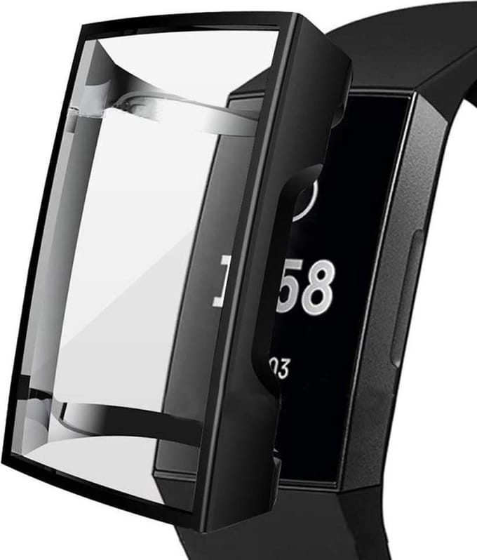 YPCd® FitBit Charge 4 Siliconen Case - Zwart - 360 bescherming