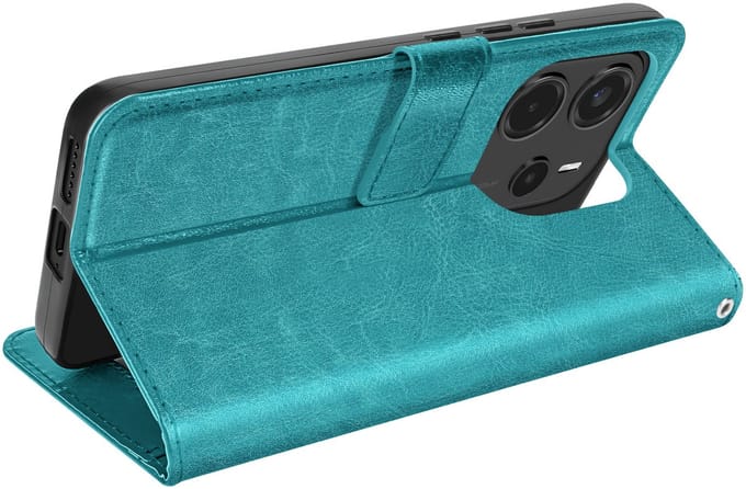 Mayaxess, Hoesje voor Xiaomi Redmi Note 14 4G Portemonnee met sleutelkoord, Turquoise