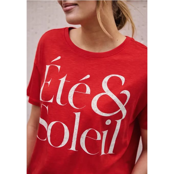 Shirt met ronde hals en tekstopdruk