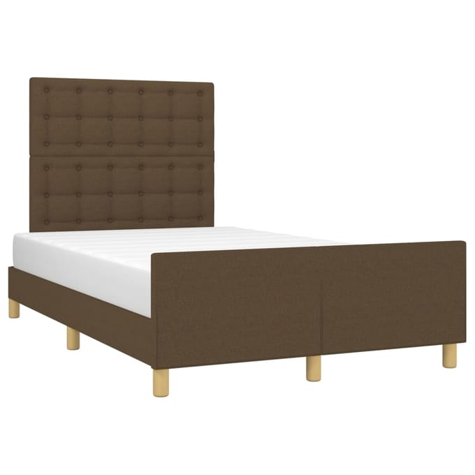 vidaXL - Bedframe - zonder - matras - 120x200 - cm - stof - donkerbruin