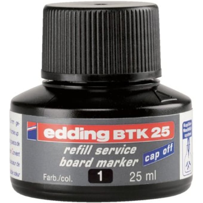 edding BTK25 (25 ml) navulinkt voor boardmarkers edding 28/29/250/360/361/363 - zwart