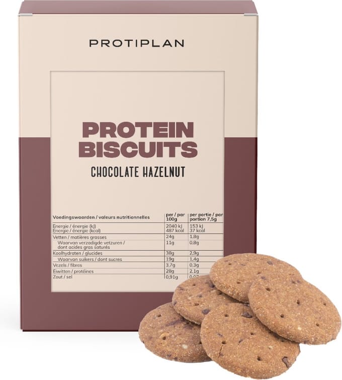 Protiplan - Biscuit Chocolade Hazelnoot - 30 x 7,5 g - Low carb - Snack