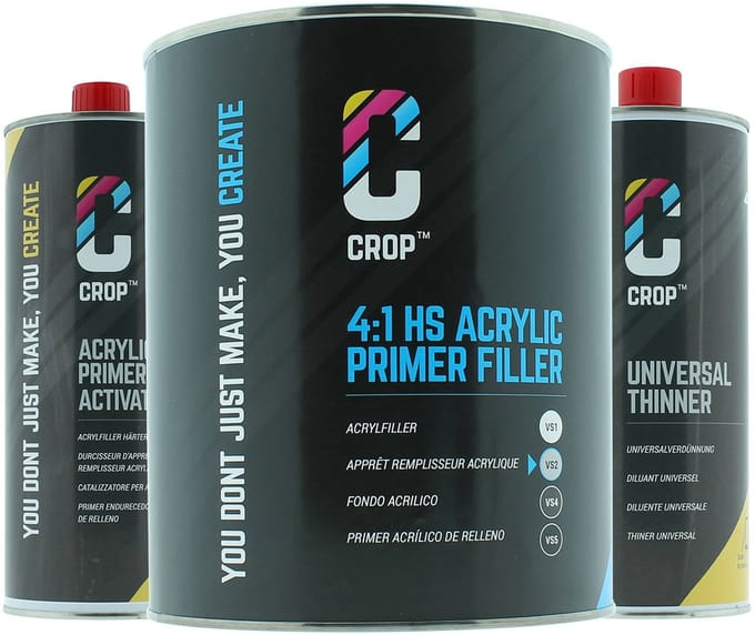 CROP 2K Primer Filler GRIJS - ACTIESET 6 liter