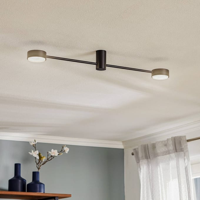 Nowodvorski Lighting Plafondlamp Orbit II, zwart, 2-lamps