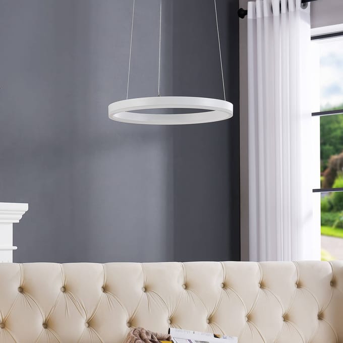 Arcchio LED hanglamp Albiona, wit, 1 ring, Ø 40 cm