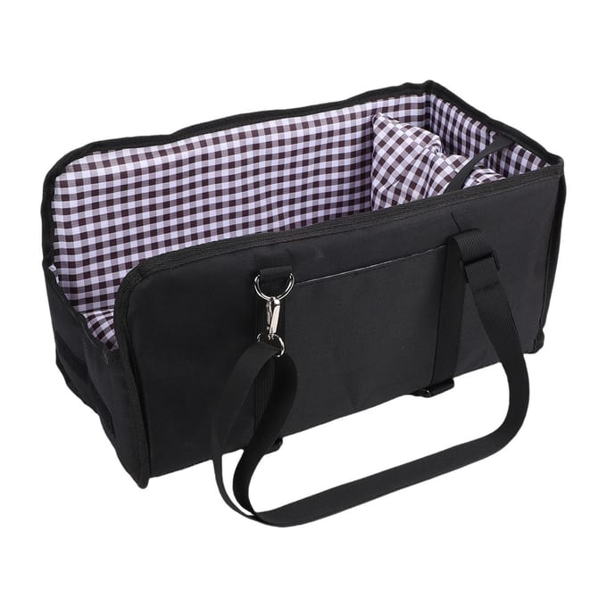Siège Auto pour Chien de Console Antidérapant Portable Console Centrale Sécurité Chien Siège Auto Rehausseur pour Voyage Noir noir