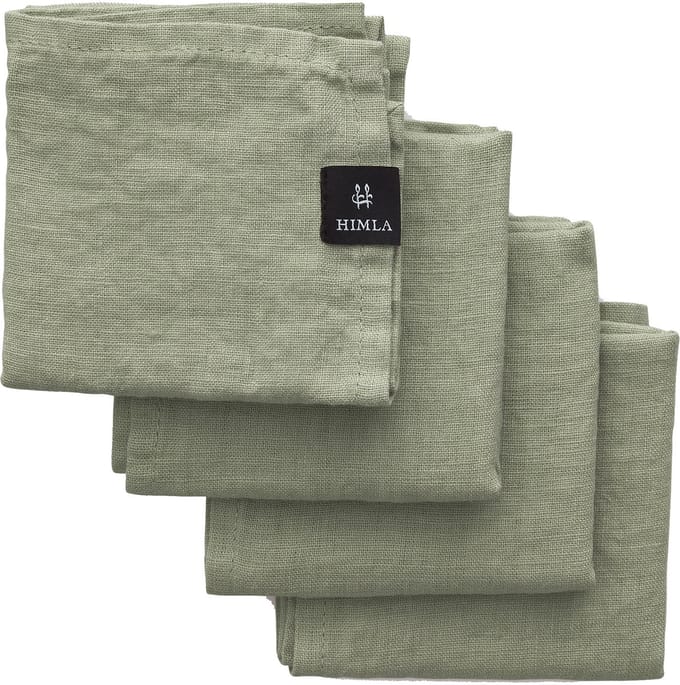 Himla Sunshine Linnen servet - 4 stuks - Sage