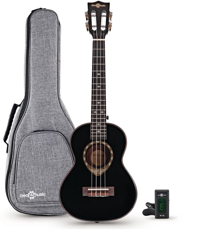 Archback Tenor Ukulele Pakket van Gear4music, Zwart