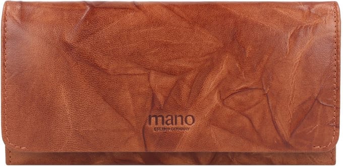 mano Donna Aurona Portemonnee RFID Leer 19 cm - Dames - Horizontaal - cognac