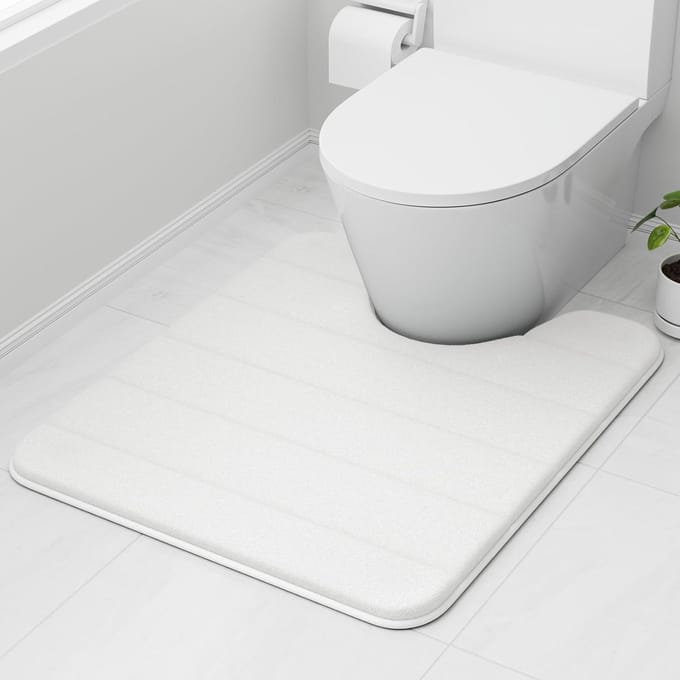 Badmat Traagschuim - Zachte Vloermat - Badkamer Comfort - Super Absorberend - 50 x 60 cm - Wit