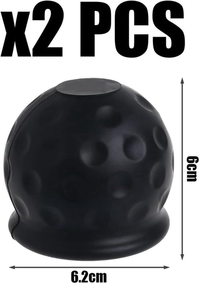 Beschermkap voor trekhaak kogelafdekking - Set van 2 (zwart)