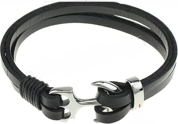 Heaven Eleven Men - zwart leer met anker