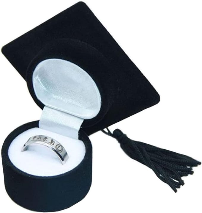 Elegante Zwarte Ringdoos met Sluiting en Hoedontwerp, Perfect voor Verjaardag, Bruiloft en Afstuderen