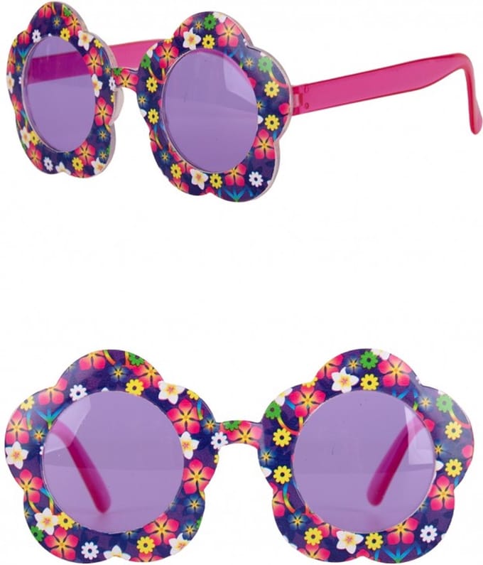 Bril Flower Power - paars - peace - hippie