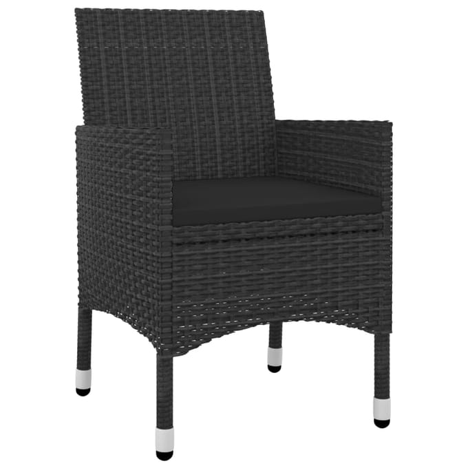 vidaXL - 9-delige - Tuinset - met - kussens - poly - rattan - en - glas