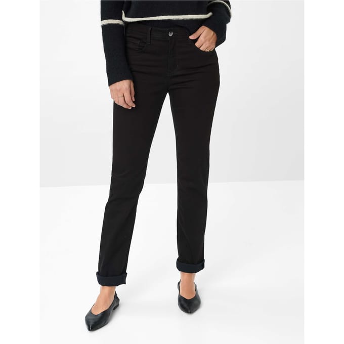 Brax Dames Broek  Style CAROLA BLACK, zwart, maat 34
