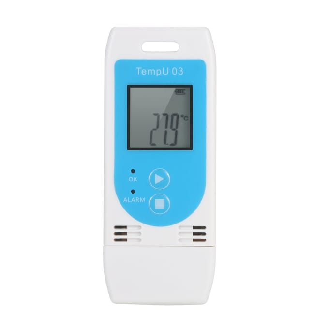 KKmoon USB temperatuur-vochtigheid datalogger Herbruikbare RH TEMP datalogger recorder vochtigheidsopname blauw