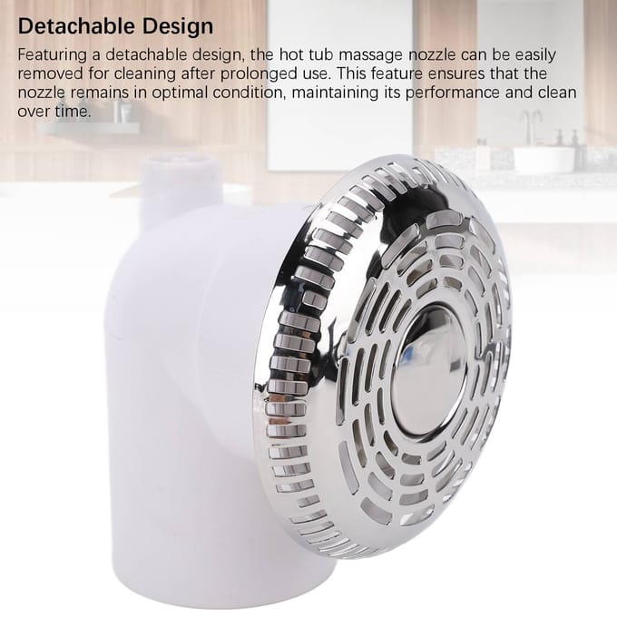 Badkuip Jet Nozzle 304 Roestvrij Staal en PVC Afneembaar Exquise Wateruitlaat Zwembad Jet Nozzle white