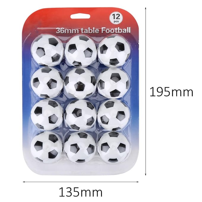 12 stuks Tafelvoetbal Spel Vervangingsset Mini 36mm Voetballen Set Accessoire white