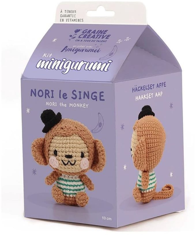 Graine Creative haakpakket amigurumi aap Nori - creatief speelgoed set.