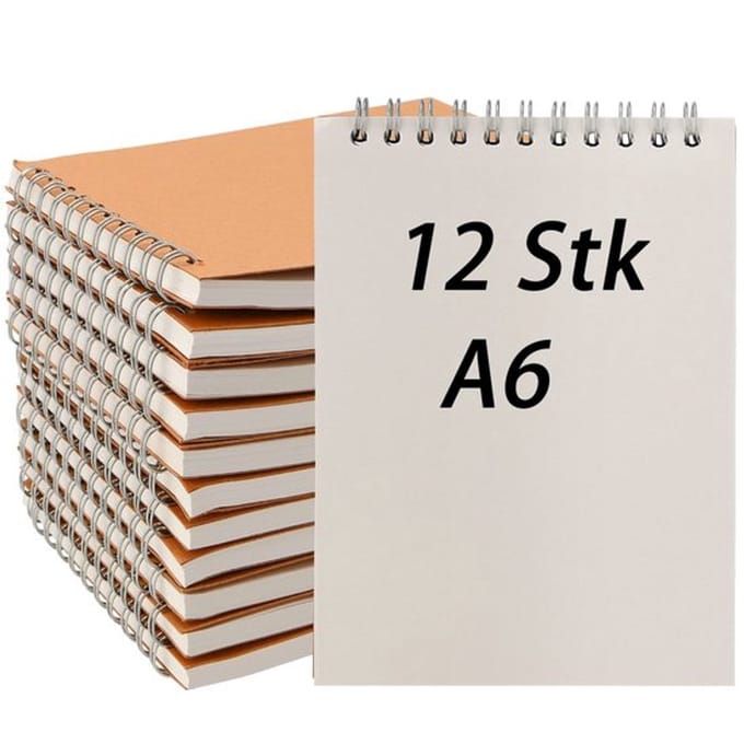 Onf3 - A6 spiraal notitieblok - klein blanco notitieboek - 60 vellen