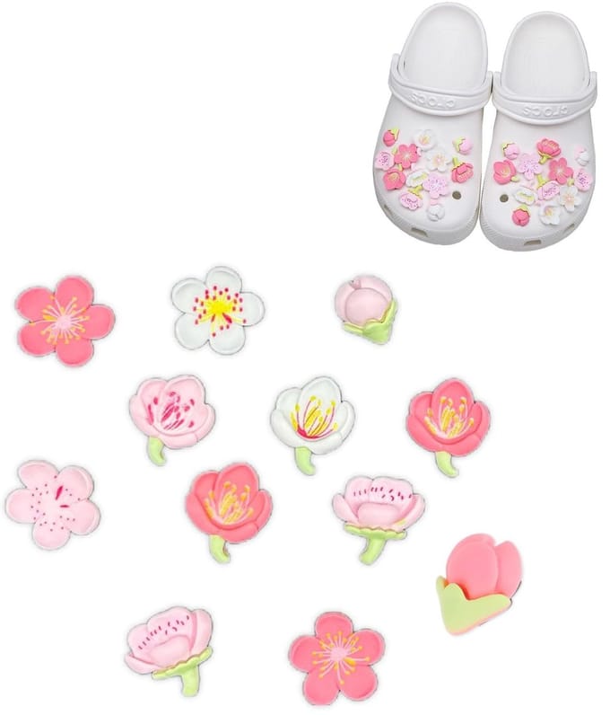 Dailygoods - Set van 12 Schattige Bloem Schoenbedels van Siliconen