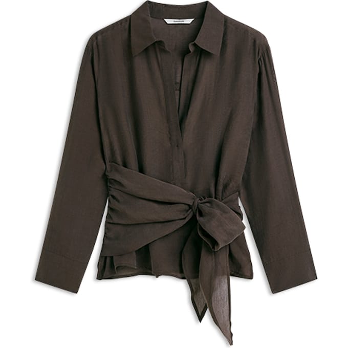 Summum Top Wrap Lyocell Blend Blouses Donkerbruin 2s3521-12492