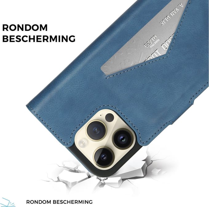 Mobiparts Classic Wallet hoesje geschikt voor Apple iPhone 14 Pro Max met 1 Screenprotector van Gehard Glas - Blauw