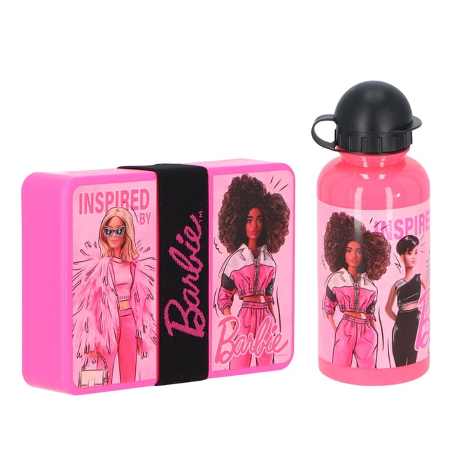 Barbie Lunchset - Lunchbox - Drinkfles - Roze - Lunchbox Kinderen