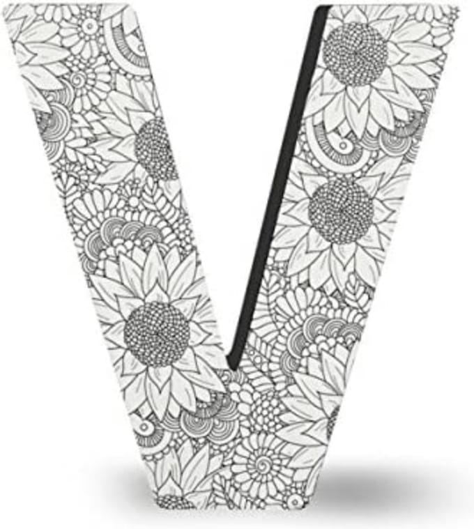 dci Color Joy Art - Large Block Letter “V “ Wall Hanging - Letter to Color “V”