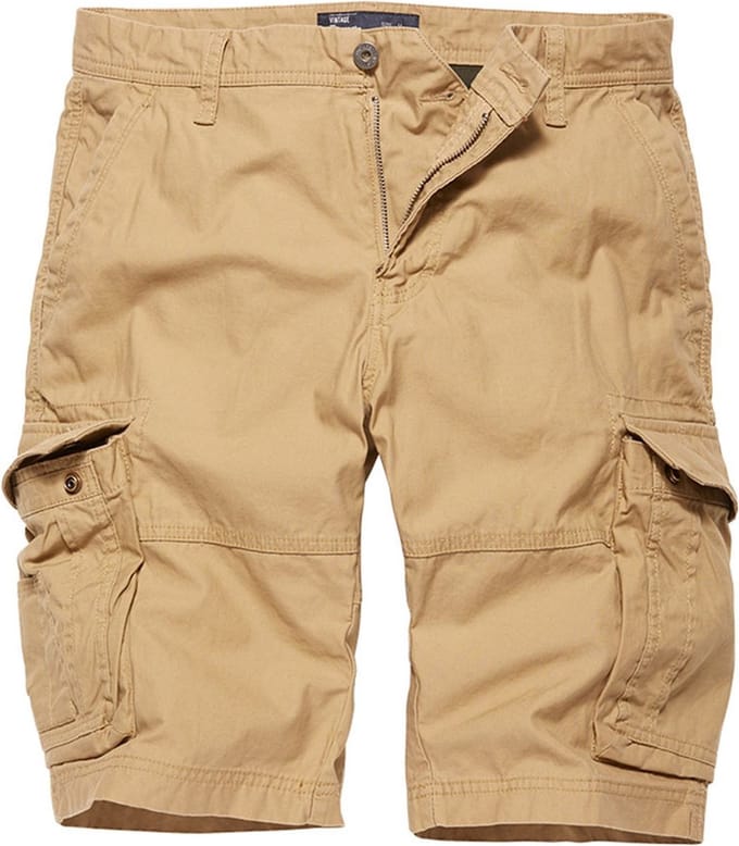Vintage Industries Rowing Dark Khaki Shorts Heren