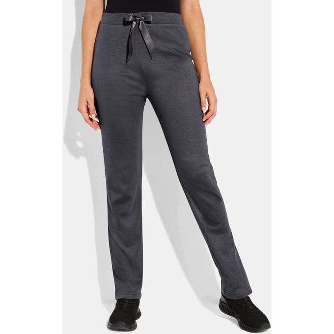 Jersey broek in tricotlook - grijs - Gr. 23 van Goldner Fashion