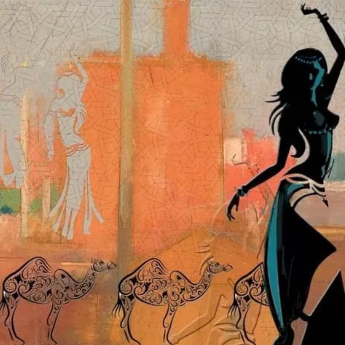 Safaary - Marokkaanse Schilderij Belly dance Marrakesh