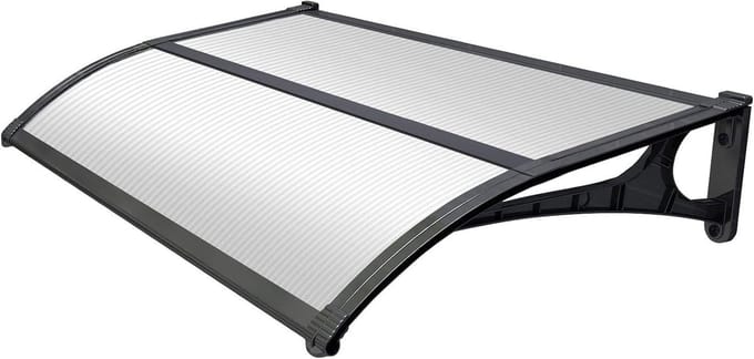 Luifel - Overkapping - Bescherming Deur - Polycarbonaat Dak - 100x135cm - Wit