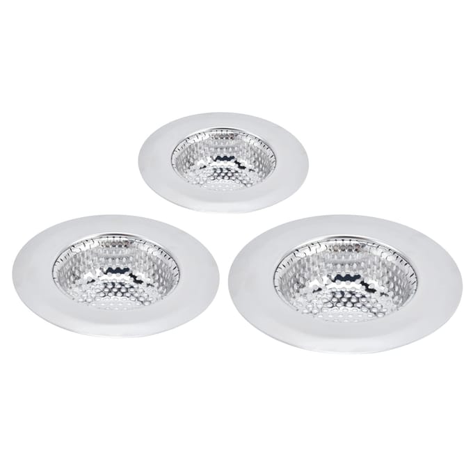 Keukengootsteen Zeef RVS Vloerafvoer Gootsteenafvoer voor Badkamer KeukenL,M,S Set white