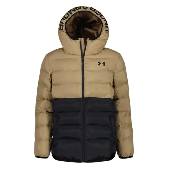 Under Armour Pronto polyester gewatteerd jack voor kinderen (Kameel/Zwart)