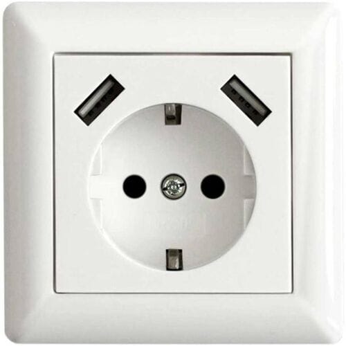 LEDmaxx 106648 1-voudig Stopcontact (onderbouw) Met USB, Aanraakbeveiliging Wit