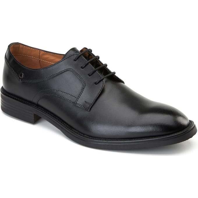 Base London Mouw Leren Heren Zwarte Veterschoenen