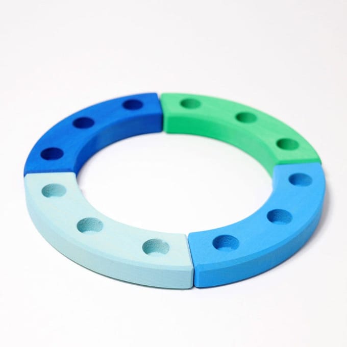 GRIMMS jaarring klein blauw groen 22 cm