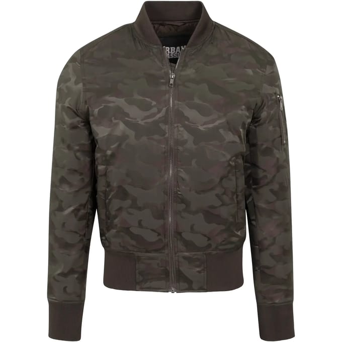 Urban Classics Tonal Camo Bomber Jacket Dark Olive Taglia: L | Bomber Outlet | Unisex | Verde