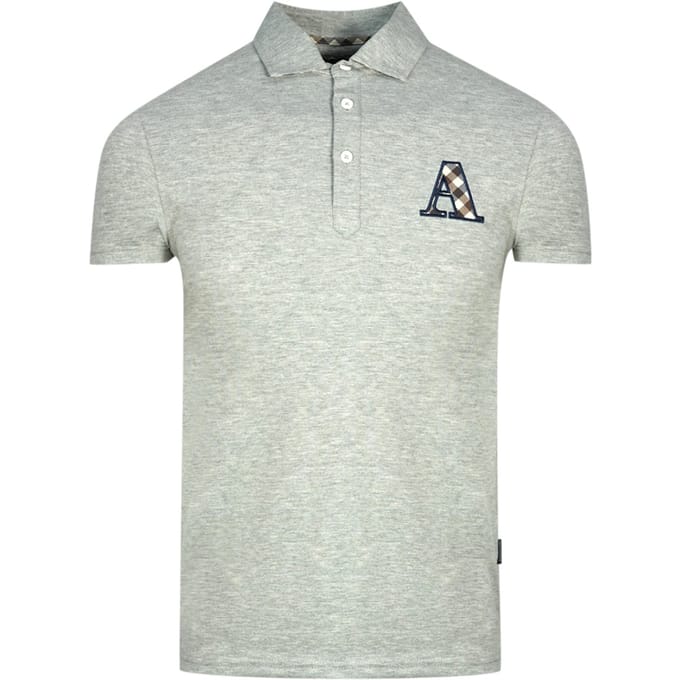 Aquascutum Check A Logo grijs poloshirt