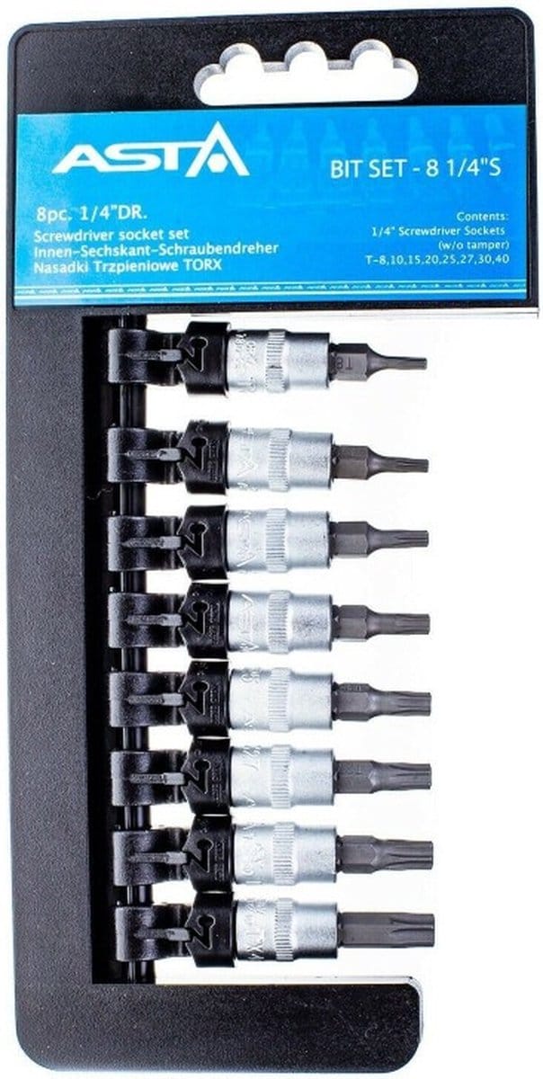 Torxdoppen set - 8 delig - Torxdop - 1/4'' - ASTA