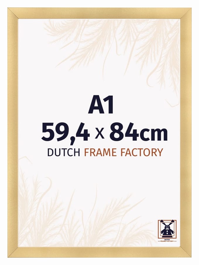 Fotolijst A1 59,4x84 cm - MDF - Goud Mat - Praag