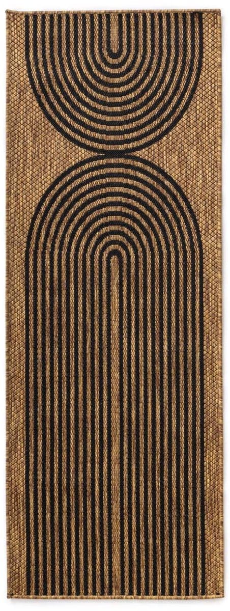 Jute balkonkleed - Serenity beige/zwart 67x180