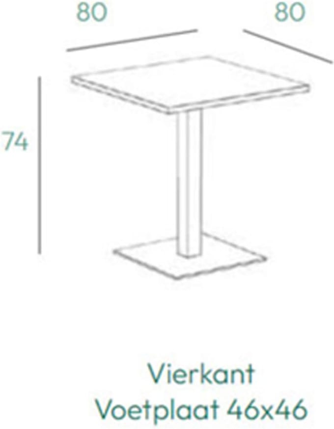 T60 Kolomtafel vierkant - 80x80 cm - Wit / Wit frame