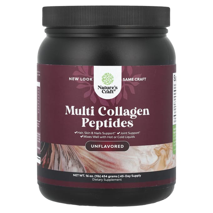 Nature's Craft, Multi Collageen Peptiden, Ongezoet, 16 oz (454 gr)