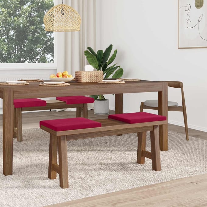 vidaXL - Bankkussen - 4 - st - fluweel - Wijnrood - Diepte - 35 - cm