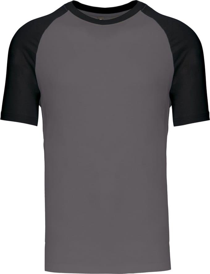 Kariban Baseball - Tweekleurig t-shirt K330 - Slate Grey / Black - M